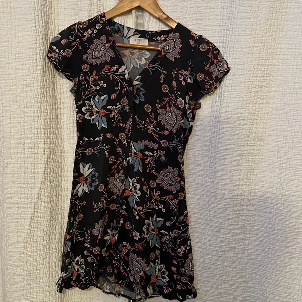 Loft factory button up mini dress